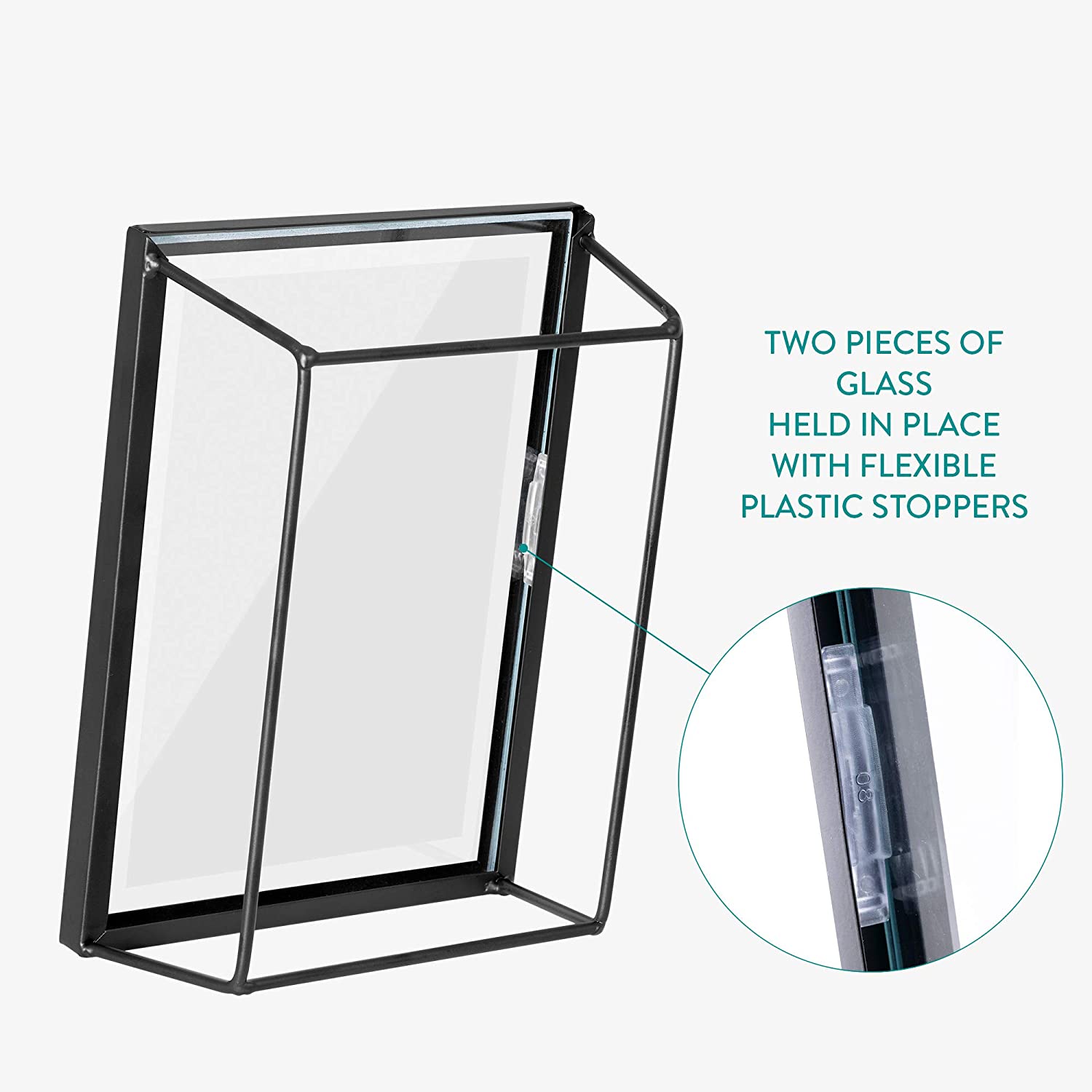 Navaris Σετ με 3 Κορνίζες από Μέταλλο και Γυαλί για Φωτογραφίες 15x10cm και 18x13cm - Μέγεθος M - Black - 50575.2.01