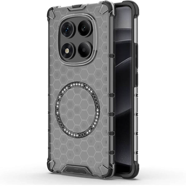 Techsuit Xiaomi Redmi Note 14 Pro 4G Honeycomb Shield MagSafe Σκληρή Θήκη με Πλαίσιο Σιλικόνης - Black