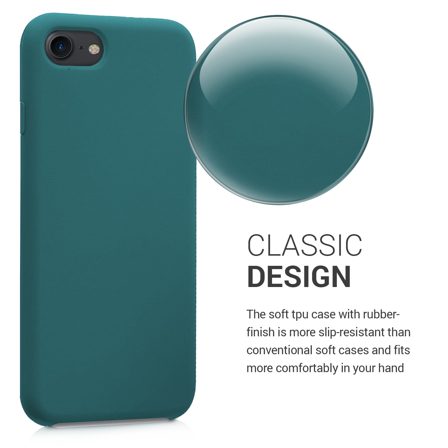 KW iPhone SE 2022 / SE 2020 / 7 / 8 Θήκη Σιλικόνης Rubber TPU - Teal Matte - 40225.57
