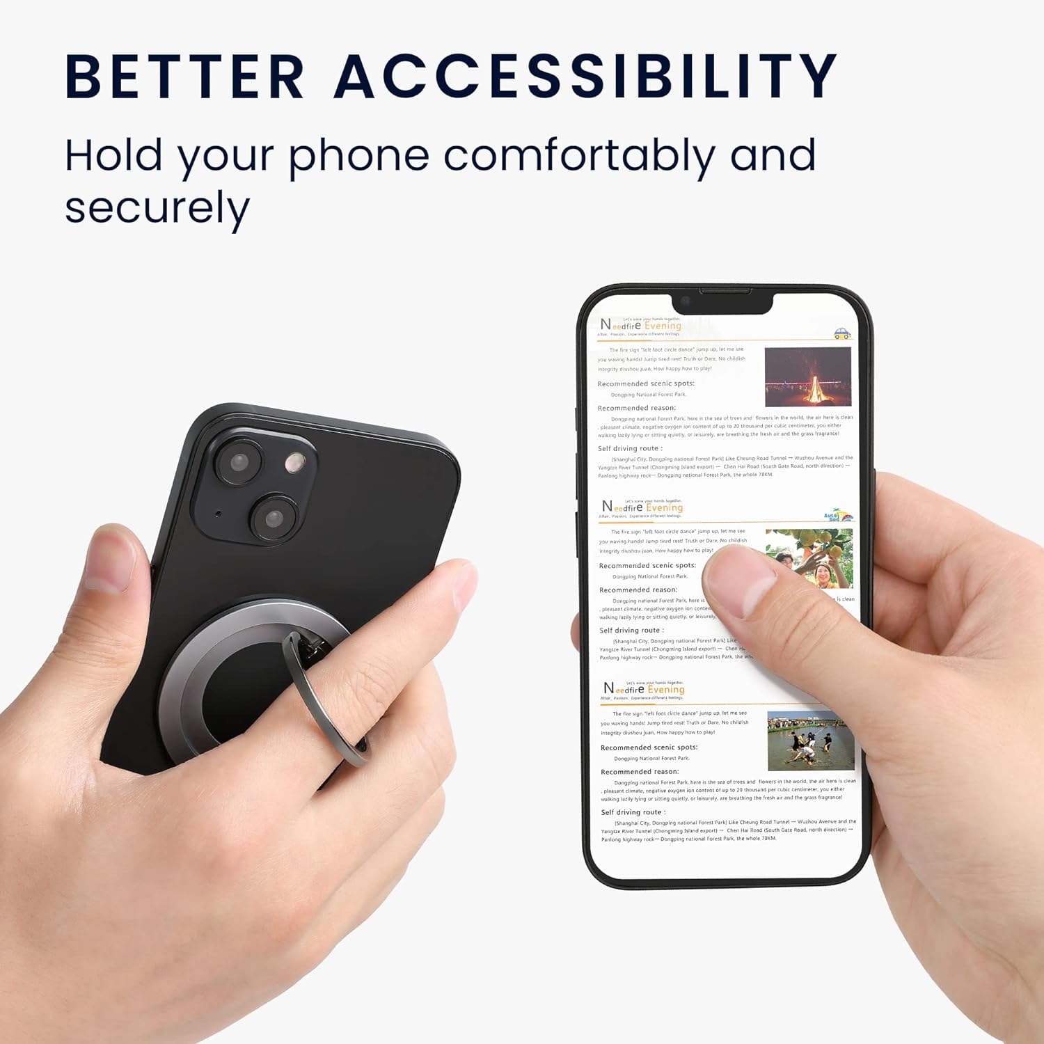 KW Μαγνητικό Δαχτυλίδι Συγκράτησης / Βάση Στήριξης Κινητού Συμβατό με MagSafe - Dark Grey - 61319.19