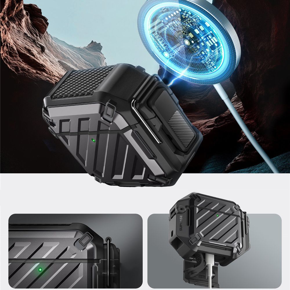 Supcase AirPods 4 Θήκη από Σκληρό Πλαστικό και Σιλικόνη - Unicorn Beetle - Black