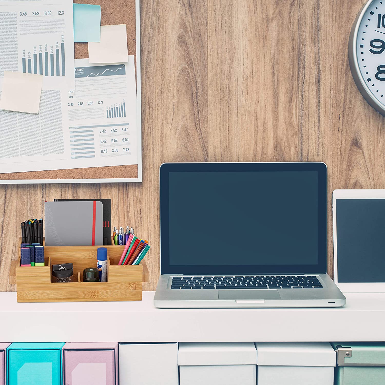 Relaxdays Θήκη για Mαχαιροπήρουνα από Mπαμπού με Xώρο για Xαρτοπετσέτας - Natural - 4052025259532