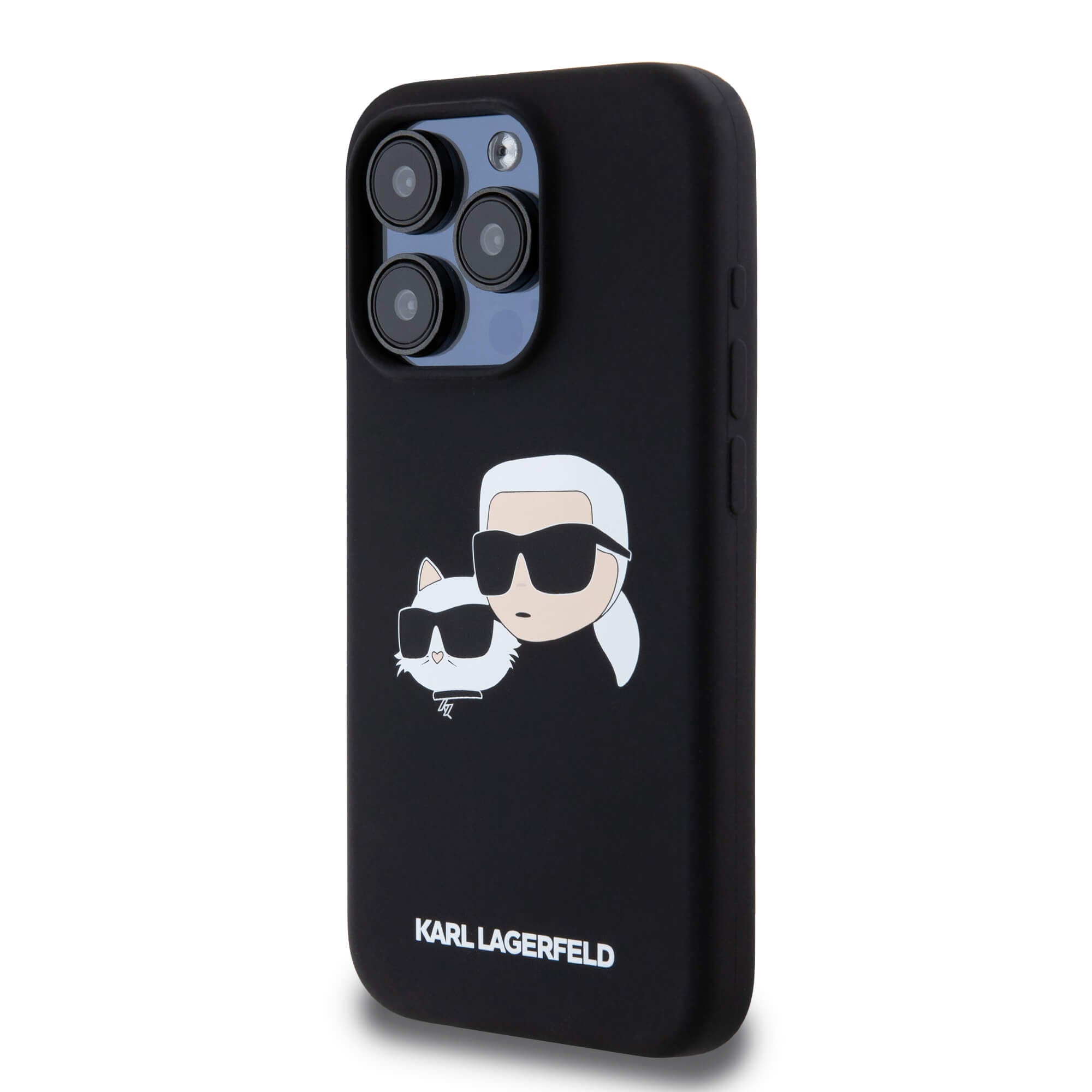 Karl Lagerfeld iPhone 15 Pro - Silicone Karl and Choupette - Θήκη Σιλικόνης με MagSafe - Black - KLHMP15LSKCHPPLK