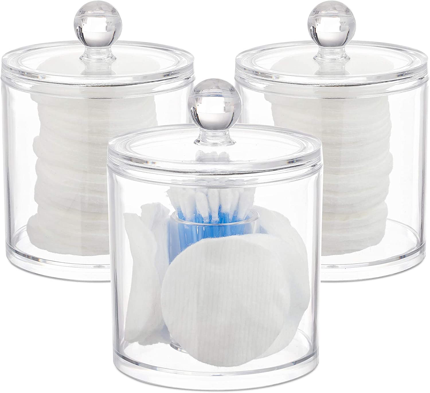 Relaxdays Σετ με 3 Κουτιά Αποθήκευσης Αξεσουάρ Μπάνιου - Clear - 4052025928711