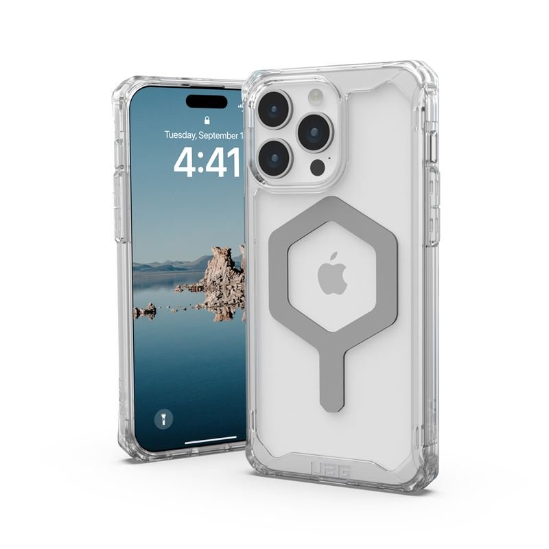 UAG iPhone 15 Pro Max Plyo Series Θήκη Υψηλής Προστασίας με MagSafe - Ice / Silver - Διάφανη