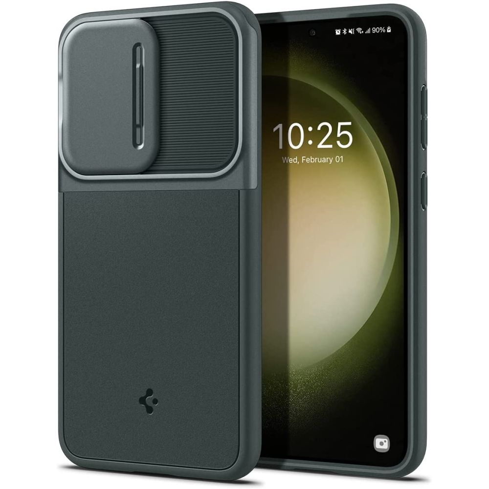 Spigen Samsung Galaxy S23 Optik Armor Θήκη Σιλικόνης με Κάλυμμα για την Κάμερα - Abyss Green