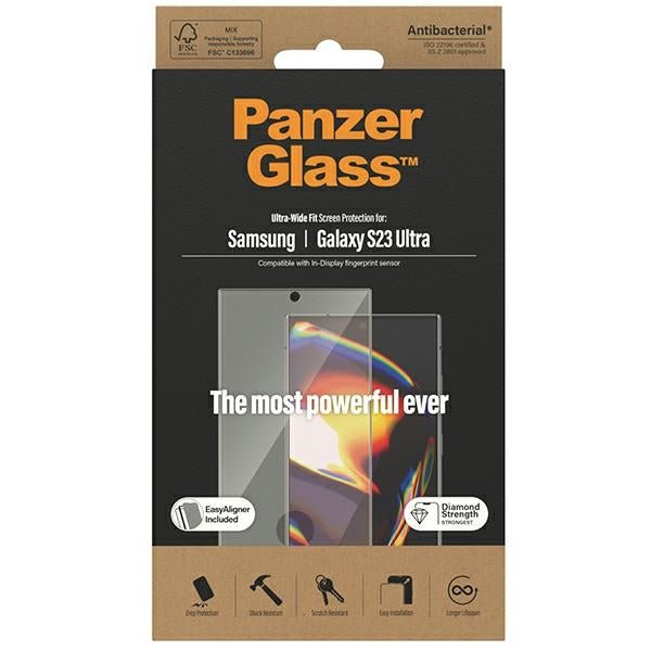 PanzerGlass Samsung Galaxy S23 Ultra - Easy Aligner Ultra - Wide Fit Full Screen Αντιχαρακτικό Γυαλί Οθόνης - Black