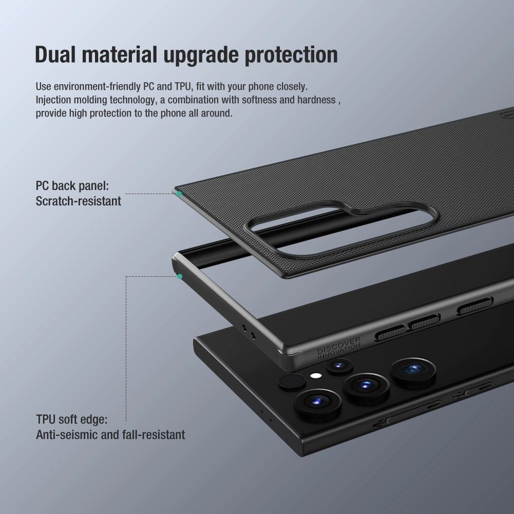 Nillkin Samsung Galaxy S24 Ultra Super Frosted Shield Pro Σκληρή Θήκη με Πλαίσιο Σιλικόνης - Black