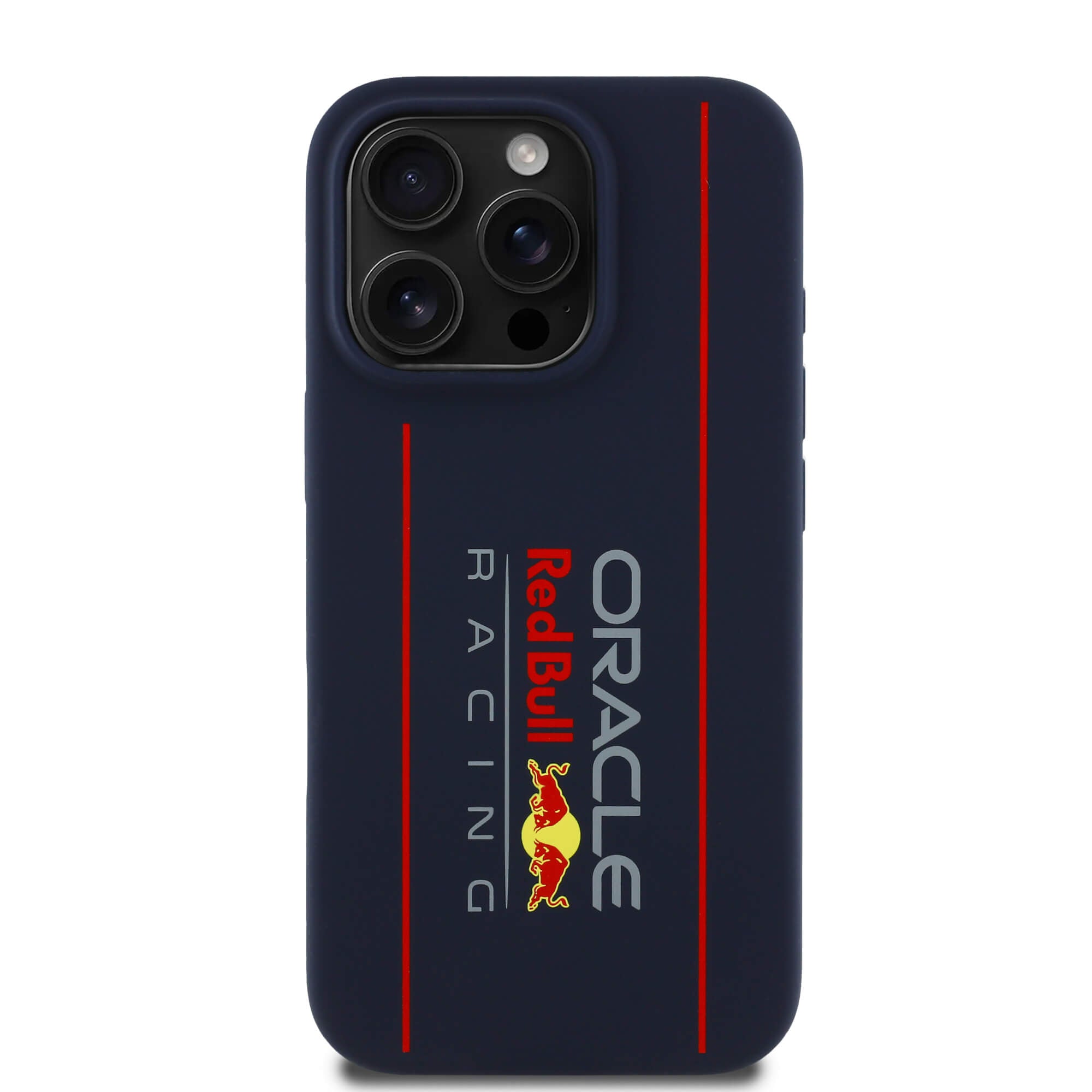 Red Bull iPhone 15 Pro Max - Silicone Vertical Logo - MagSafe Σκληρή Θήκη με Πλαίσιο Σιλικόνης - Navy - RBHMP15X24SIOLRV