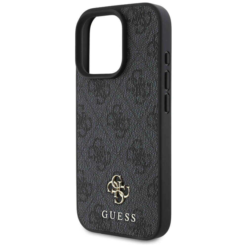 Guess iPhone 16 Pro Max - HC PU 4G Small 4G and Classic - MagSafe Σκληρή Θήκη με Επένδυση από Οικολογικό Δέρμα - Black - GUHMP16XP4SM4MK
