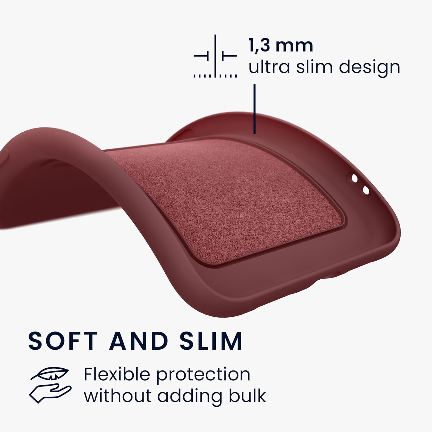 KW iPhone 16 Pro Max Θήκη Σιλικόνης TPU με Υποδοχή για Κάρτα - Tawny Red