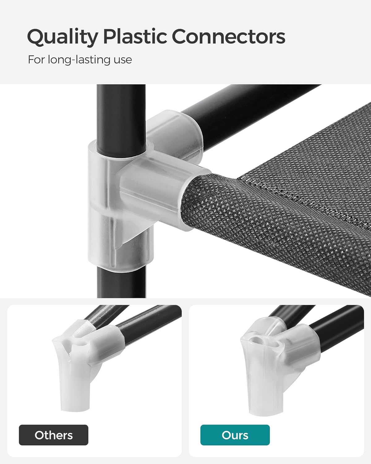 Songmics Υφασμάτινη Ντουλάπα με Ράγα Ρούχων και Ράφια - 88 x 45 x 170 cm - Grey - RYG84G