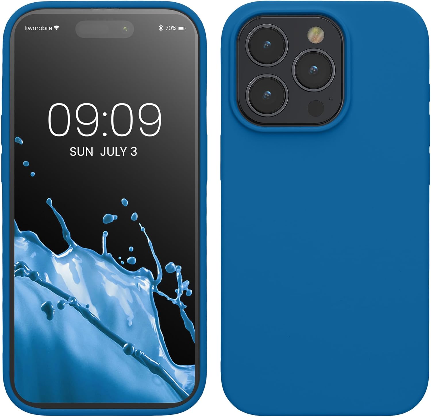 KW iPhone 15 Pro Θήκη Σιλικόνης Rubberized TPU - Blue Reef