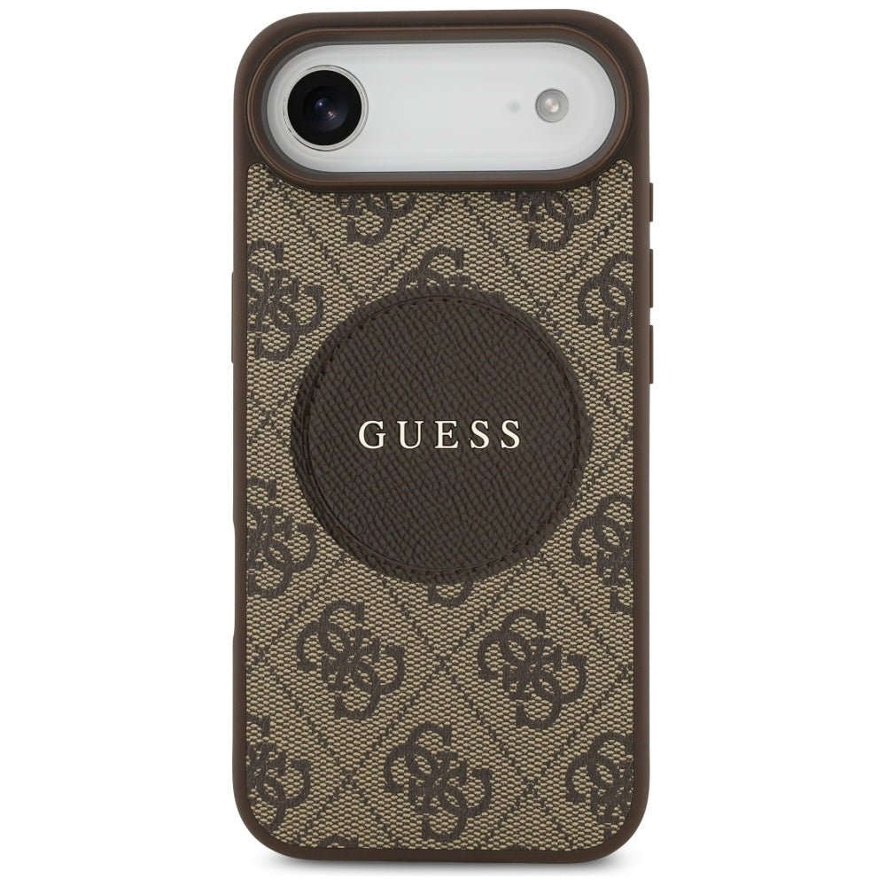 Guess iPhone Air - 4G Circle Classic Logo MagSafe - Θήκη με Επένδυση Συνθετικού Δέρματος - Brown - GUHMP17MP4PGRSGW