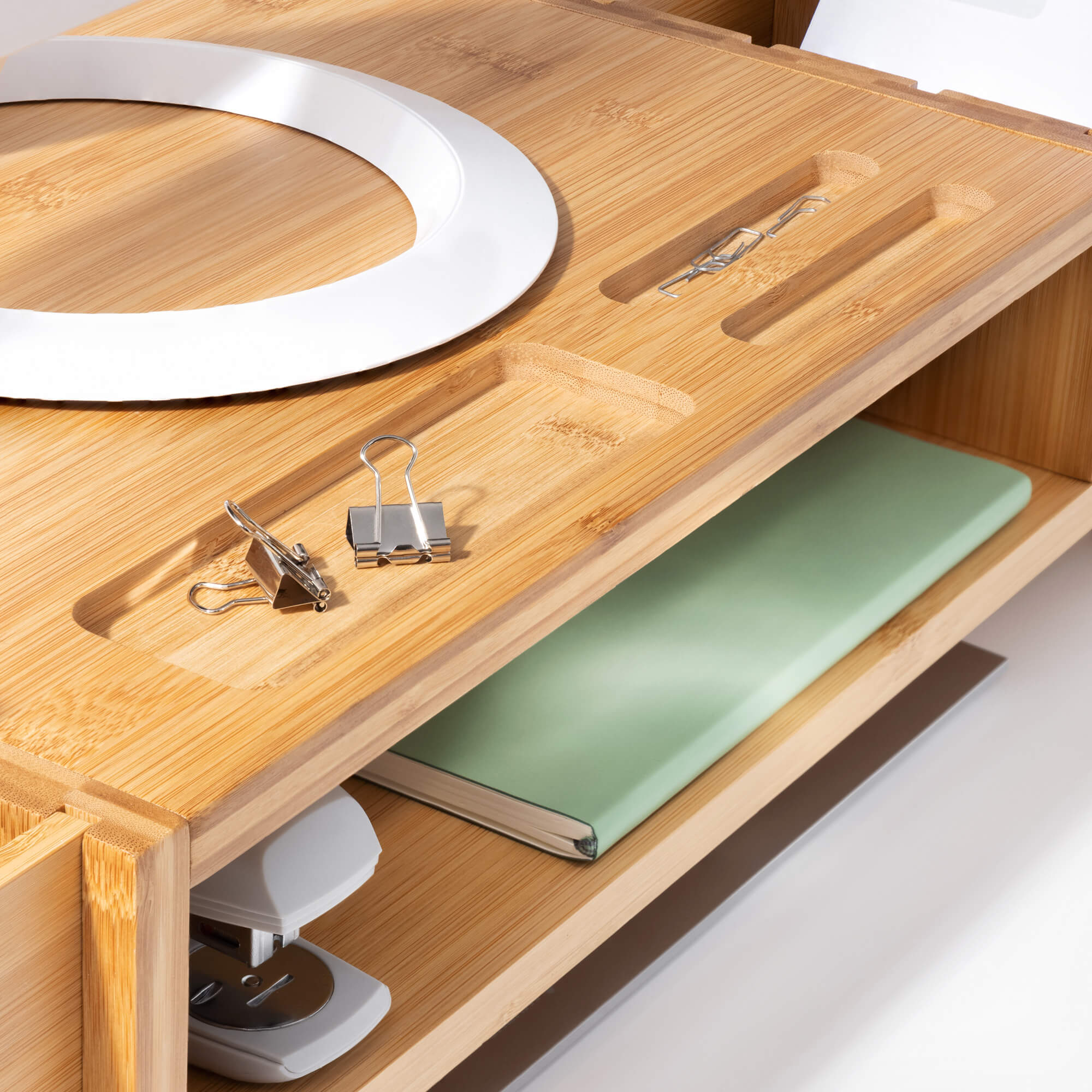 Navaris Βάση Στήριξης Οθόνης από Μπαμπού - Light Brown - 54160.24