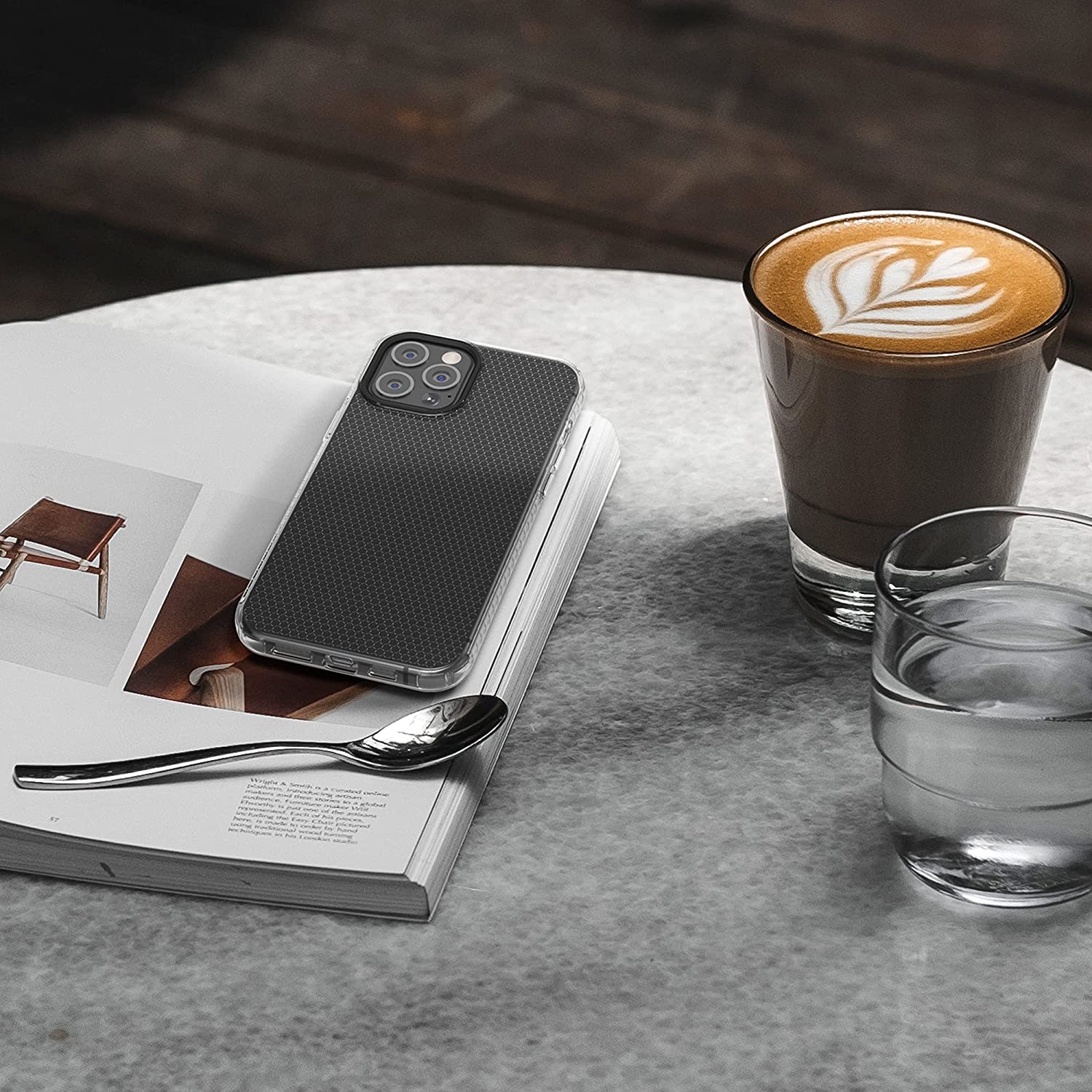 KW iPhone 12 Pro Max Θήκη Σιλικόνης TPU Design Honeycomb - Διάφανη - 55462.03