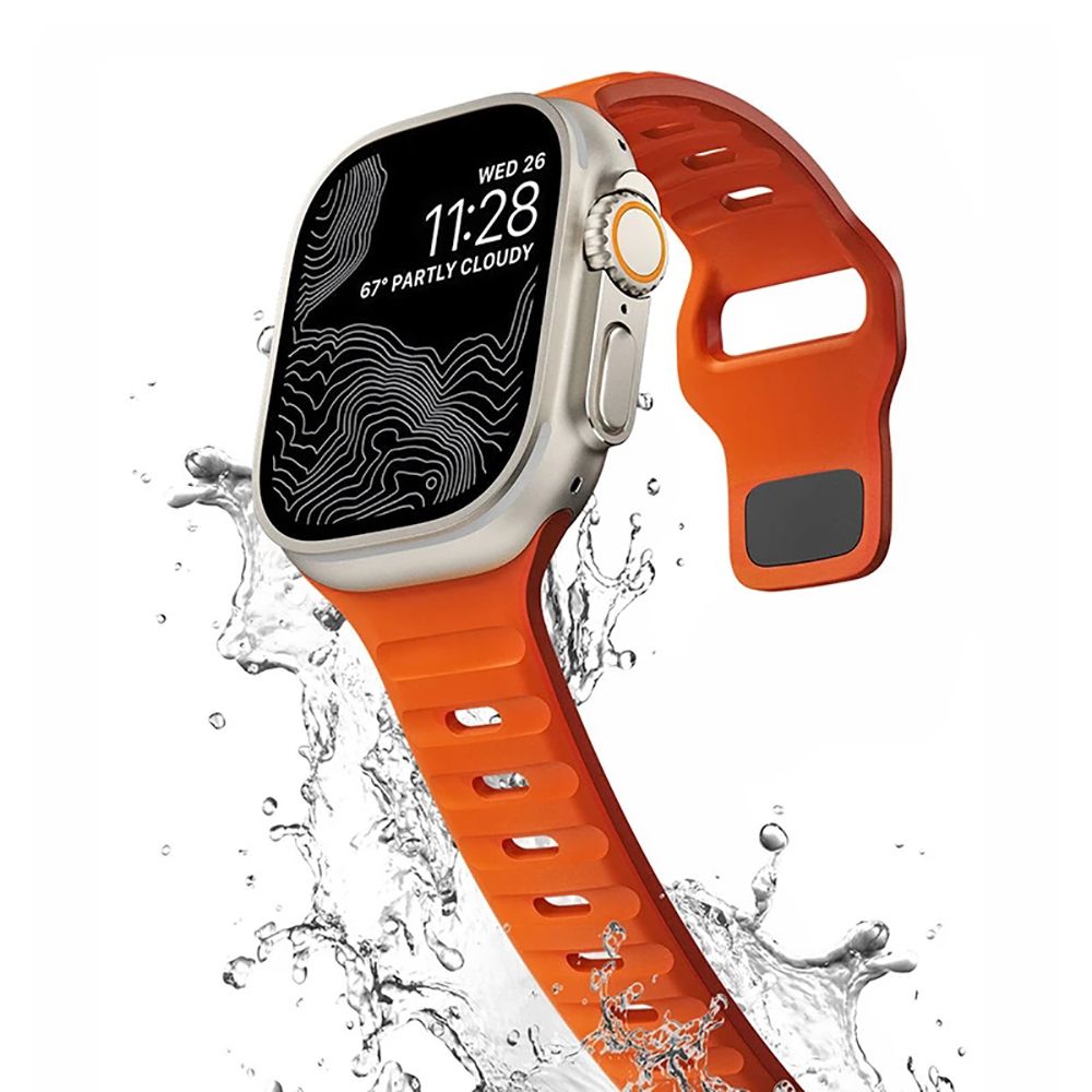Tech-Protect Λουράκι Apple Watch 8/9/10/11 - SE (1/2/3) - Ultra (1/2/3) – 44/45/46/49mm IconBand Line Λαστιχένιο - Orange