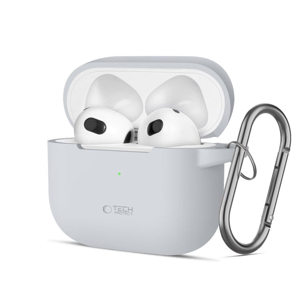 Tech-Protect AirPods 3 Θήκη Σιλικόνης - Silicone Hook - Crayon Grey