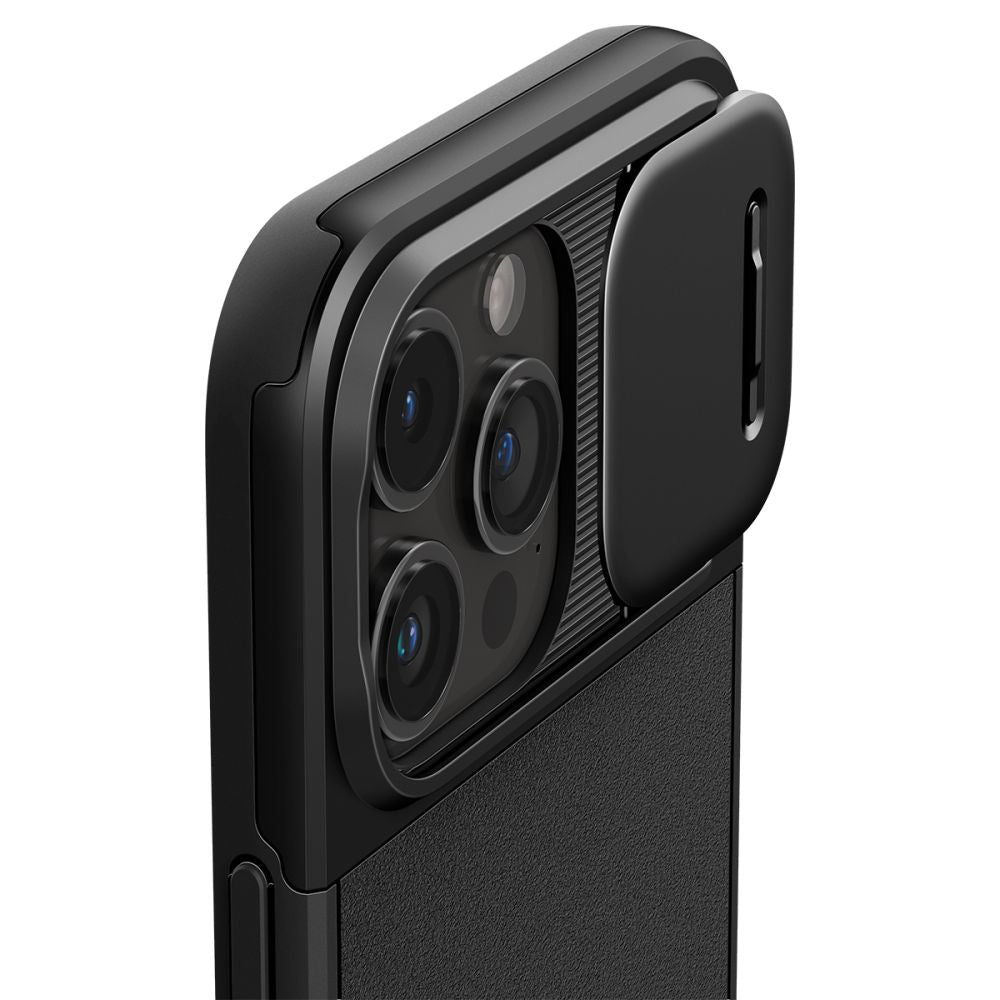 Spigen iPhone 15 Pro Optik Armor Mag Θήκη Σιλικόνης με Κάλυμμα για την Κάμερα και MagSafe - Black