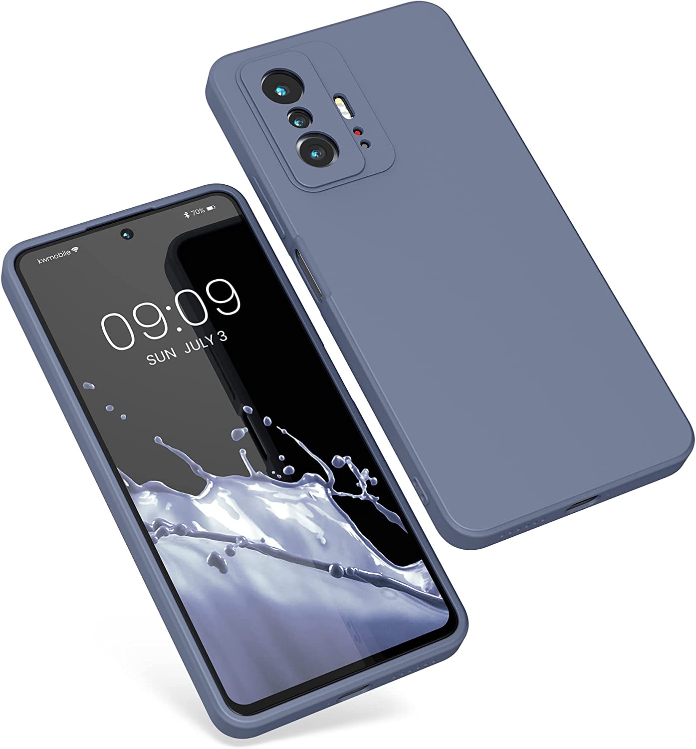 KW Xiaomi 11T / 11T Pro Θήκη Σιλικόνης Rubberized TPU - Blue Grey - 56573.12