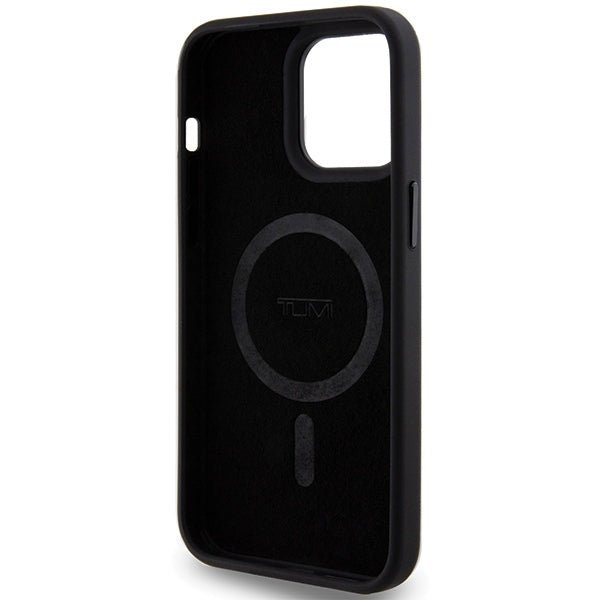 Tumi iPhone 15 Pro Max Leather Ballistic Pattern MagSafe Θήκη από Γνήσιο Δέρμα με MagSafe - Black