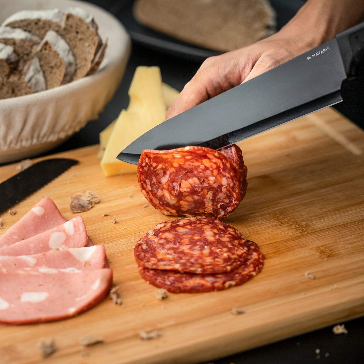 Navaris Σετ με 5 Τεμάχια μαχαιριών και 1 Αποφλοιωτή - Black - 48366.06.02