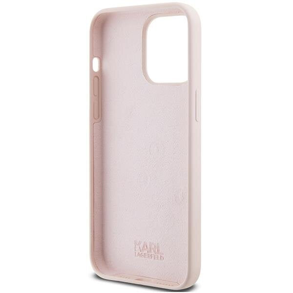 Karl Lagerfeld iPhone 15 Pro Silicone Karl Script Θήκη Σιλικόνης - Pink - KLHCP15LSKSBMCP
