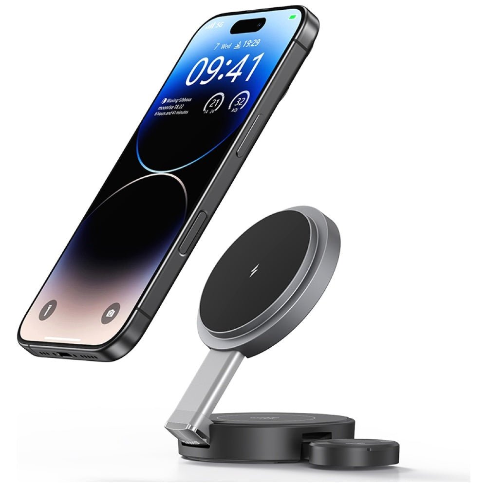 USAMS 3in1 Πτυσσόμενος Ασύρματος Φορτιστής Qi για Smartphones και Apple Watch και Airpods 15W - Black