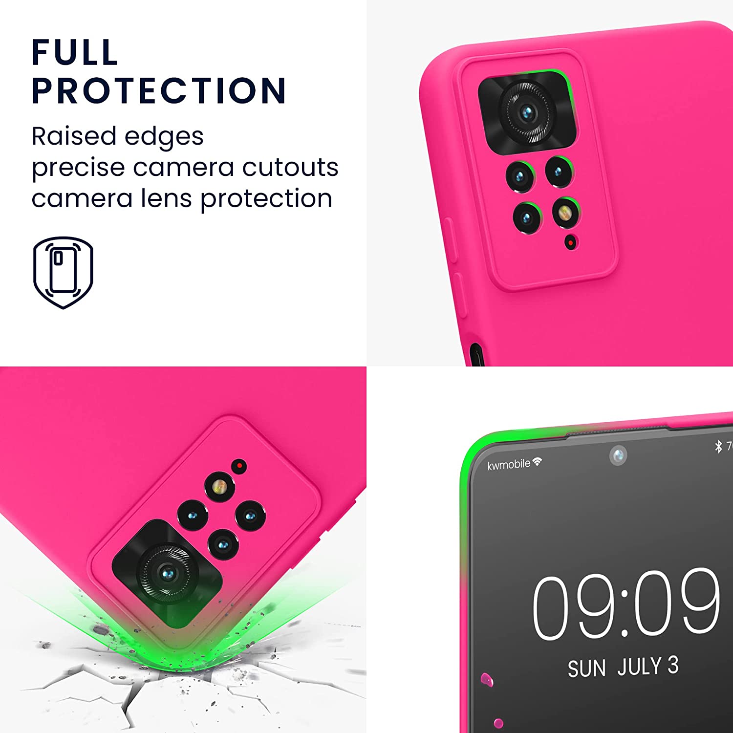 KW Xiaomi Redmi Note 11 Pro / Note 11 Pro 5G Θήκη Σιλικόνης Rubber TPU - Neon Pink - 57919.77
