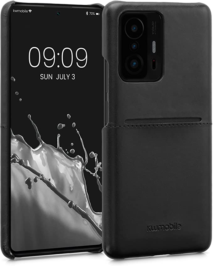 KW Xiaomi 11T / 11T Pro Θήκη με Επένδυση Συνθετικού Δέρματος και Υποδοχή για Κάρτα - Black - 57271.01