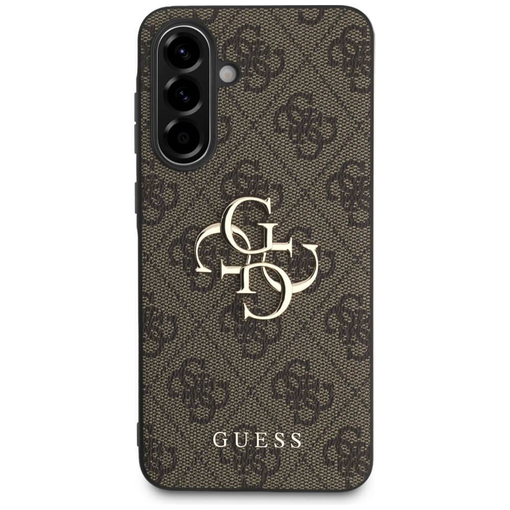 Guess Samsung Galaxy A36 5G - Big 4G Logo Classic Logo - Σκληρή Θήκη με Επένδυση από Οικολογικό Δέρμα - Brown - GUHCSA364GMGBR