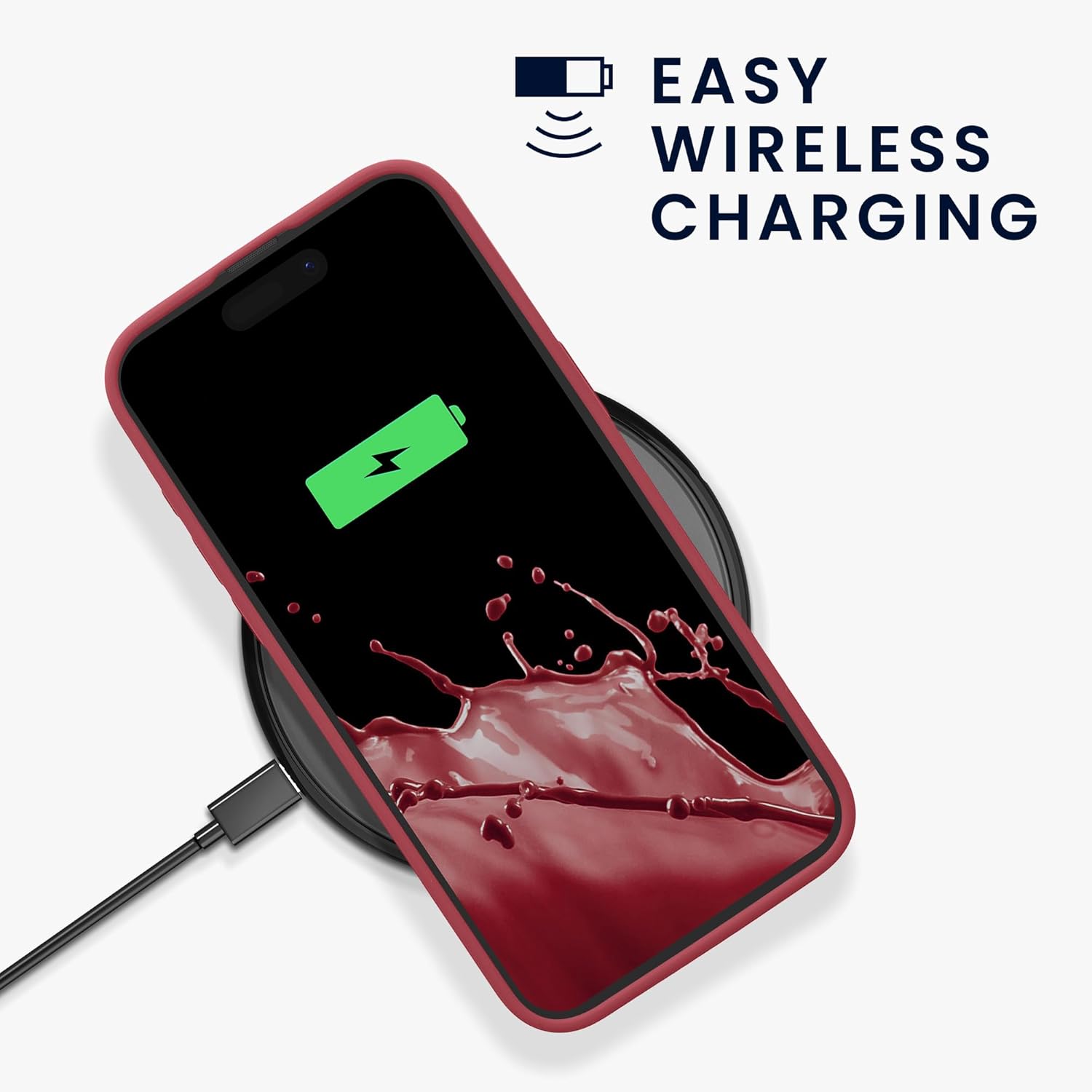 KW iPhone 15 Pro Max Θήκη Σιλικόνης Rubberized TPU - Dark Rose