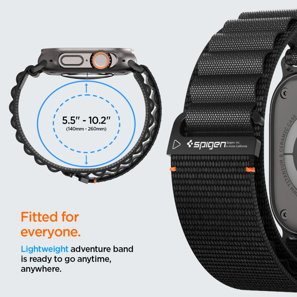 Spigen Λουράκι Apple Watch 8/9/10/11 - SE (1/2/3) - Ultra (1/2/3) – 44/45/46/49mm - WBF1 - Black