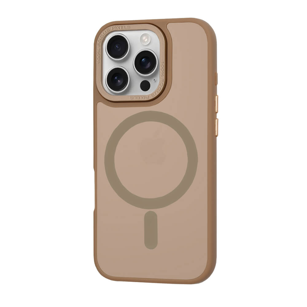 Techsuit iPhone 16 Pro - HaloFrost Series MagSafe - Σκληρή Θήκη με Πλαίσιο Σιλικόνης - Sandstone Brown