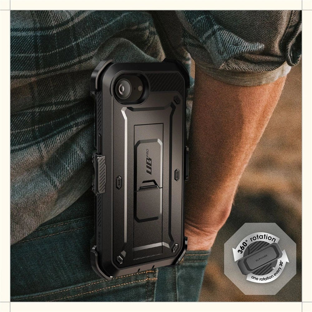 Supcase iPhone 16e Unicorn Beetle Pro Σκληρή Θήκη με Προστασία Οθόνης και Stand - Black