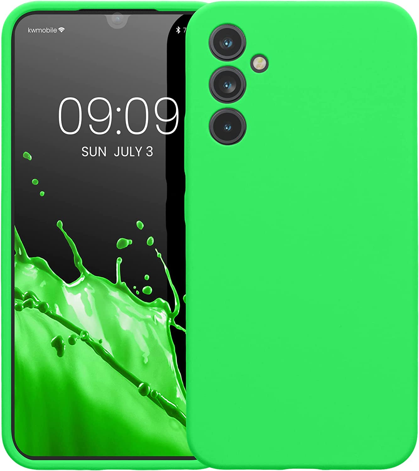 KW Samsung Galaxy A34 5G Θήκη Σιλικόνης Rubber TPU - Neon Green - 60807.44