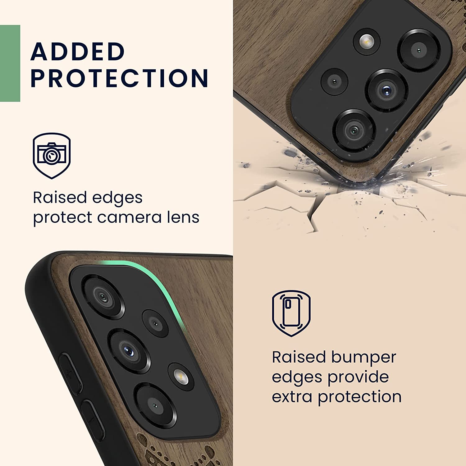 KW Samsung Galaxy A33 5G Θήκη από Φυσικό Ξύλο - Design Rising Sun - Dark Brown - 58316.01