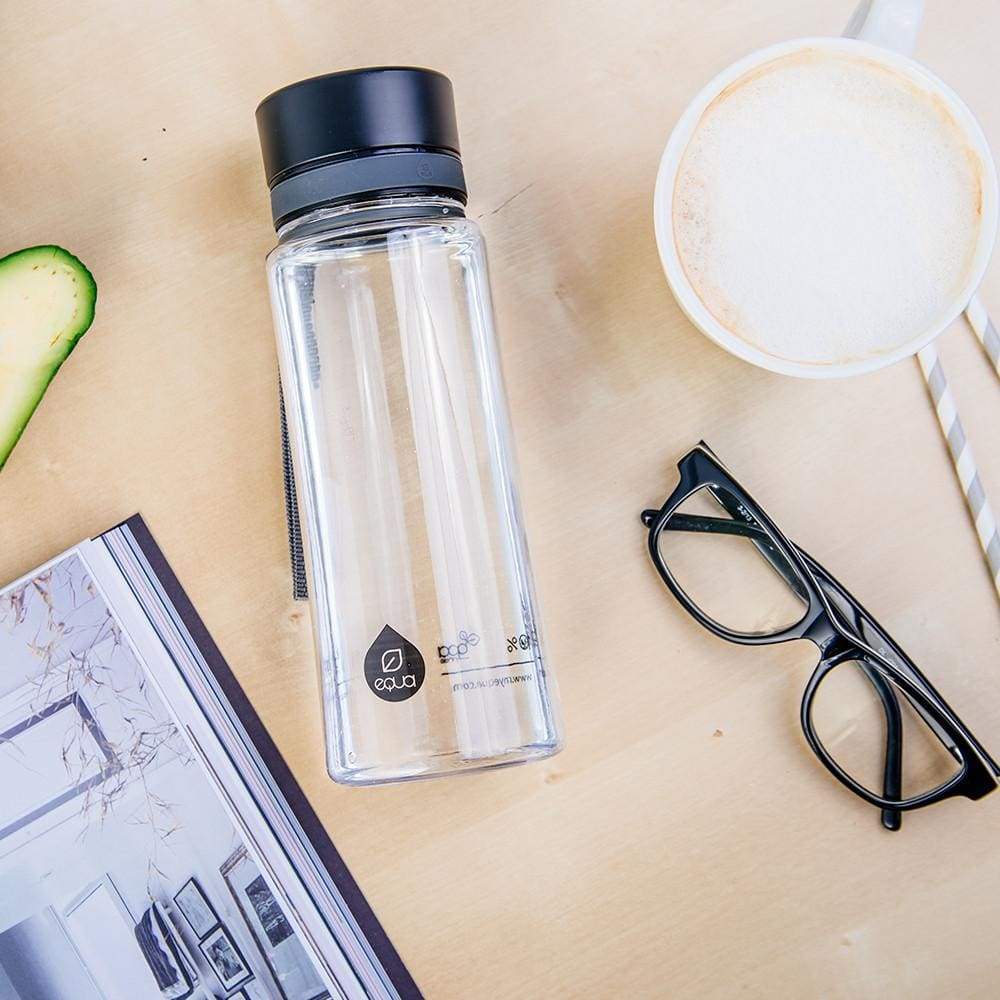 Equa Plain Πλαστικό Μπουκάλι Νερού BPA Free - 600ml - Black / Διάφανο