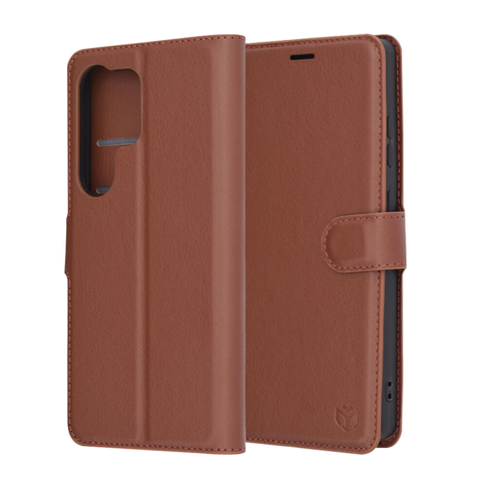Techsuit Samsung Galaxy S25 Ultra - Leather Folio - Θήκη Πορτοφόλι από Δερματίνη με Stand - Brown