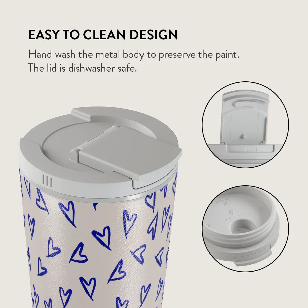 Burga Κούπα Θερμός από Ανοξείδωτο Ατσάλι - Flap Lid - 700ml - Love Me Right