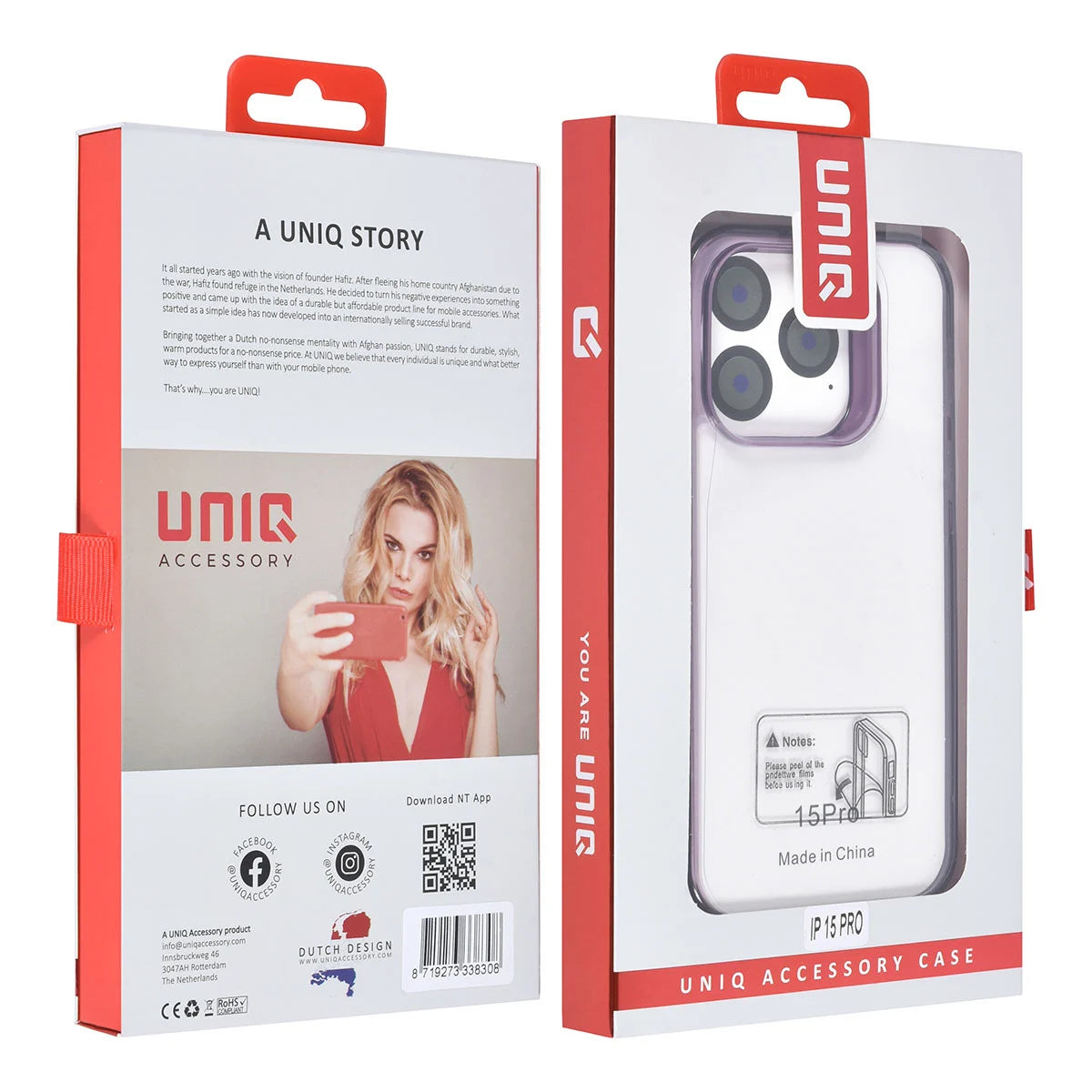 Tuniq iPhone 15 Pro - Σκληρή Θήκη με Πλαίσιο Σιλικόνης - Ημιδιάφανο Μοβ / Διάφανο