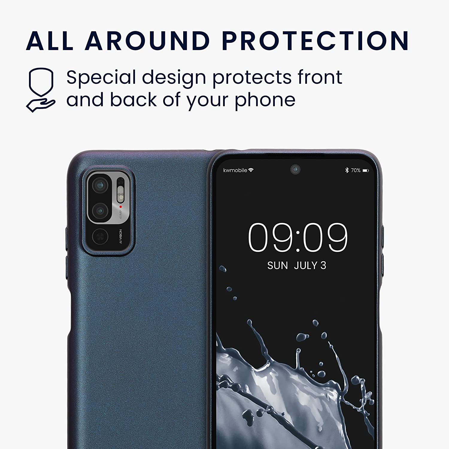 KW Xiaomi Redmi Note 10 5G / Poco M3 Pro 5G Θήκη Σιλικόνης TPU - Metallic Zodiac Blue - 57664.239