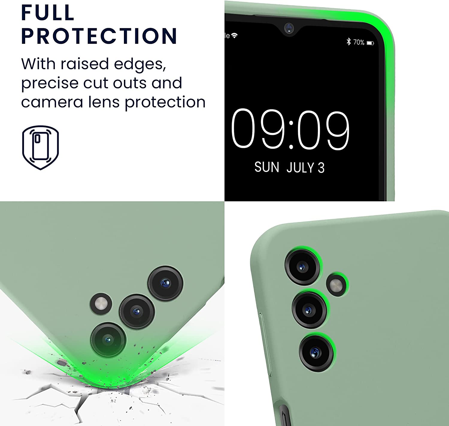 KW Samsung Galaxy A14 5G Θήκη Σιλικόνης Rubber TPU - Porcelain Green - 60808.243