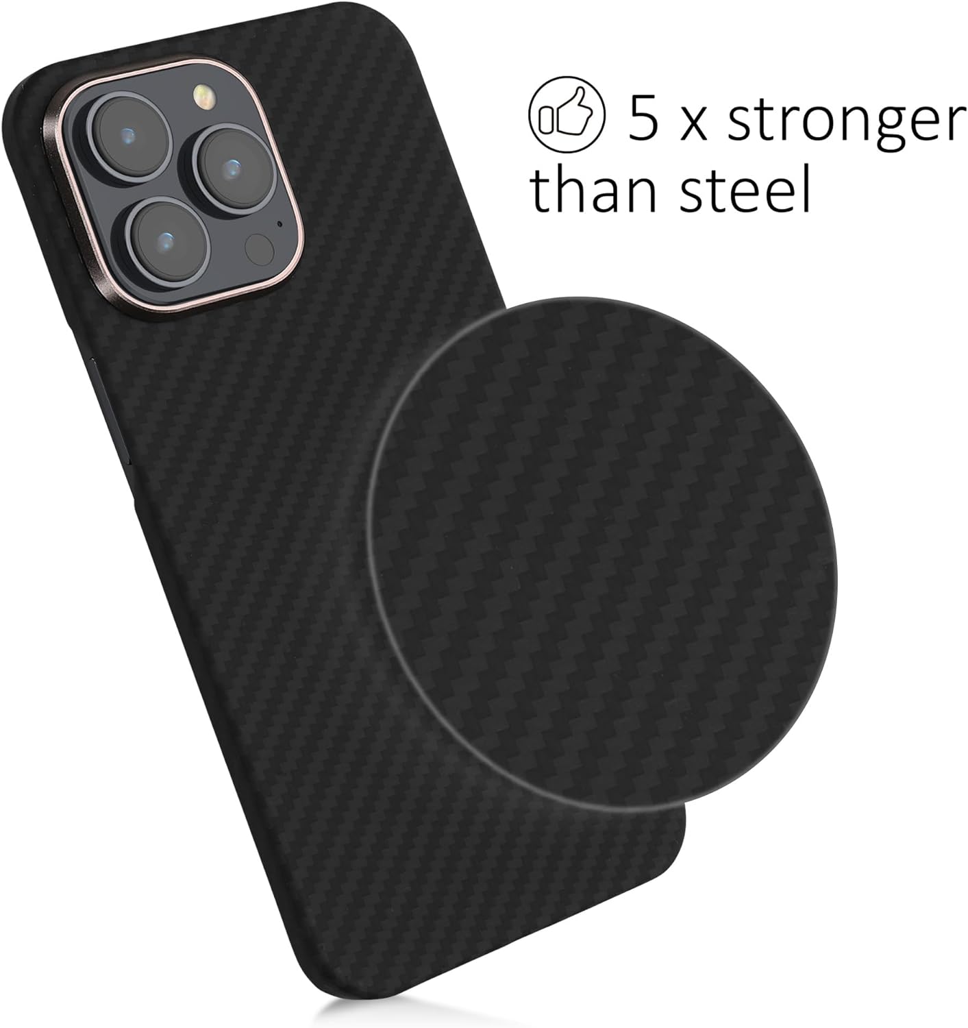 Kalibri iPhone 15 Pro Max Σκληρή Θήκη Aramid Fiber Body Armor - Black Matte - KLB000026FA001C