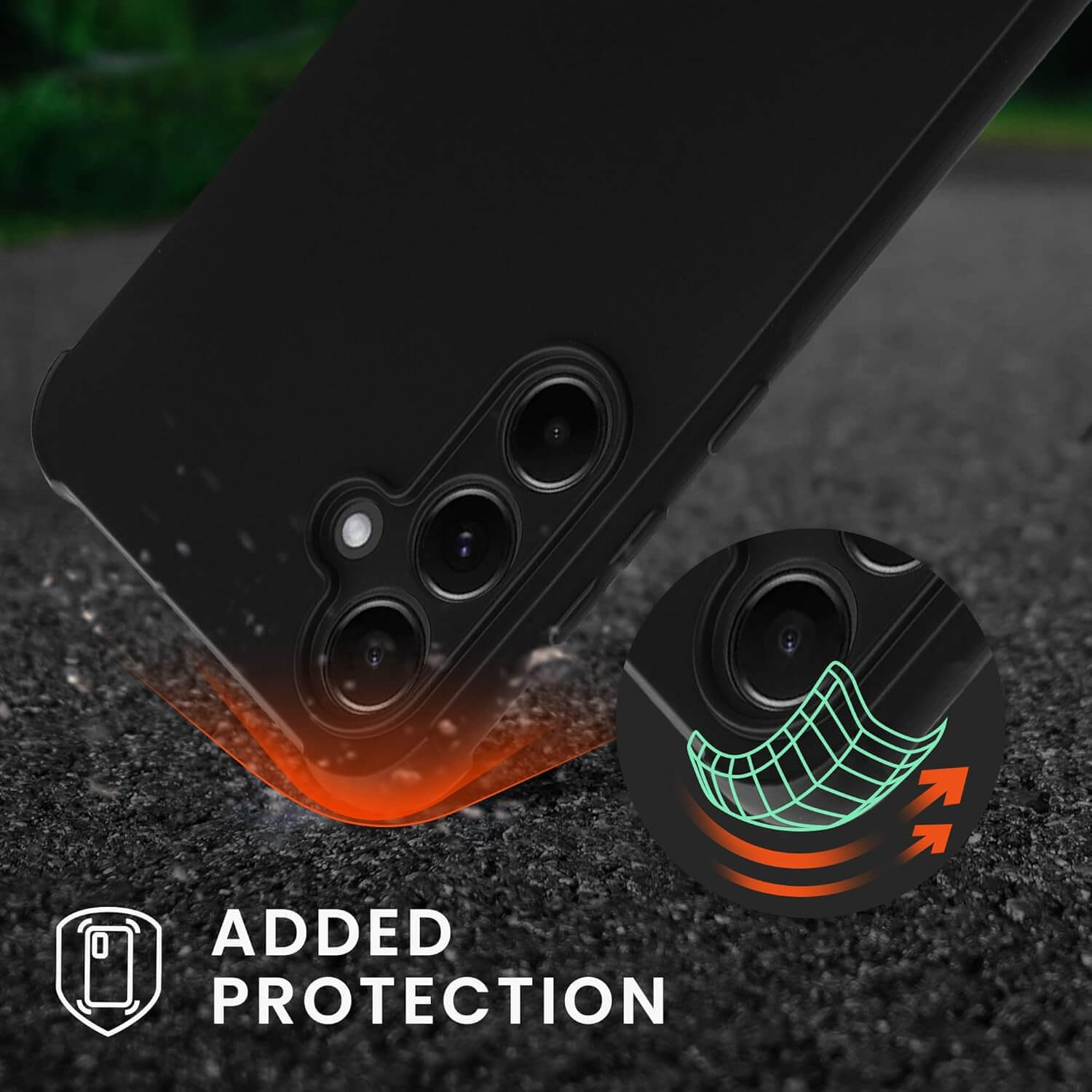 KW Samsung Galaxy A55 5G Θήκη Σιλικόνης TPU με Λουράκι - Black