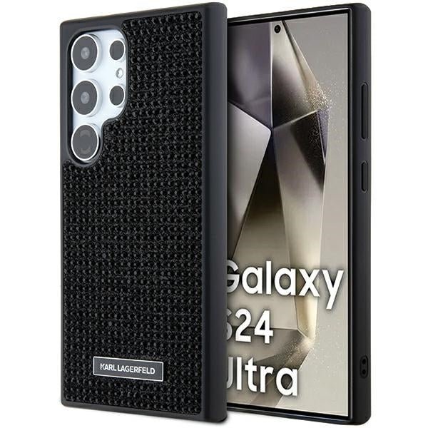 Karl Lagerfeld Samsung Galaxy S24 Ultra - Rhinestone Logo Metal Plate Σκληρή Θήκη με Πλαίσιο Σιλικόνης - Black - KLHCS24LHDSPRK