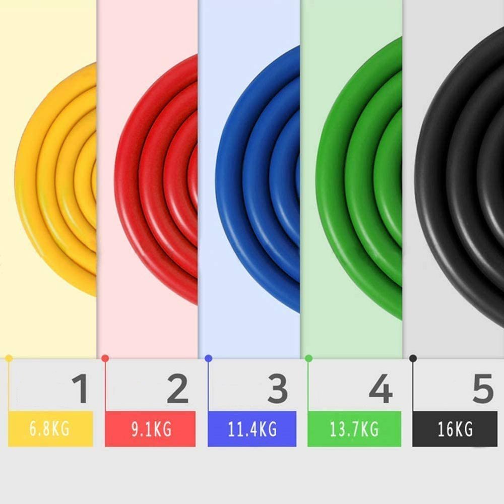 Wozinsky Resistance Bands Σετ 11 τεμαχίων με 5 Λάστιχα Γυμναστικής με χειρολαβή - WRTS5 - 01