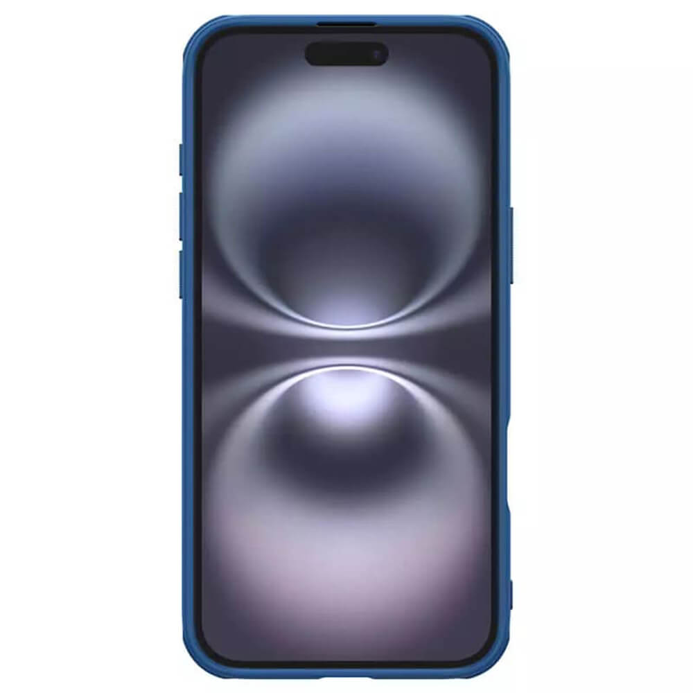 Nillkin iPhone 16 Super Frosted Shield Pro Σκληρή Θήκη με Πλαίσιο Σιλικόνης - Blue