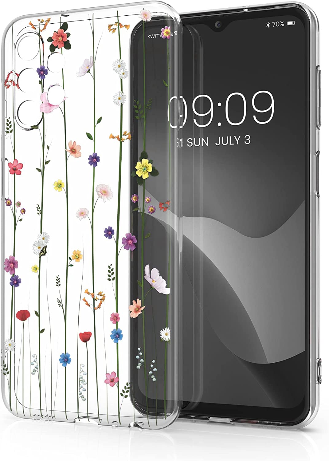 KW Samsung Galaxy A13 4G Θήκη Σιλικόνης TPU - Design Wildflower Vines - Multicolor / Διάφανη - 58381.03