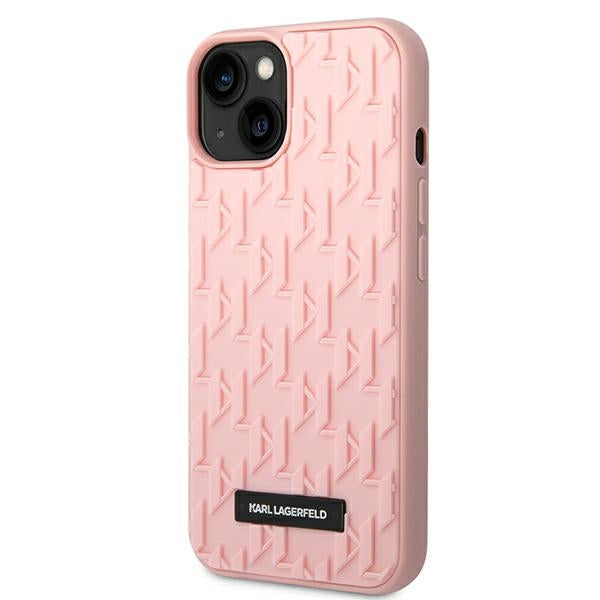 Karl Lagerfeld iPhone 14 Plus - 3D Monogram Σκληρή Θήκη με Πλαίσιο Σιλικόνης - Pink - KLHCP14MRUPKLPP